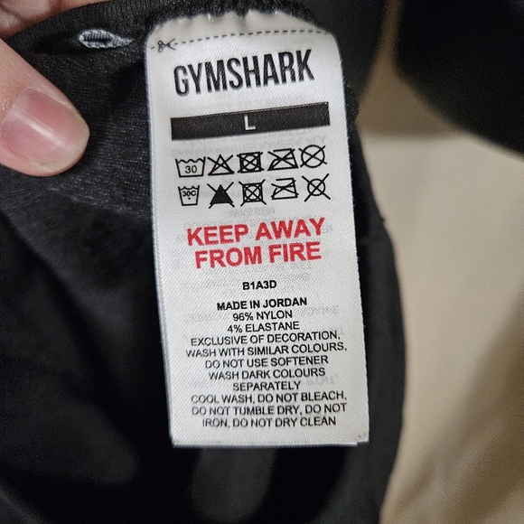 Gymshark Black Long Sleeve Crop Top Large - Picture 7 of 8